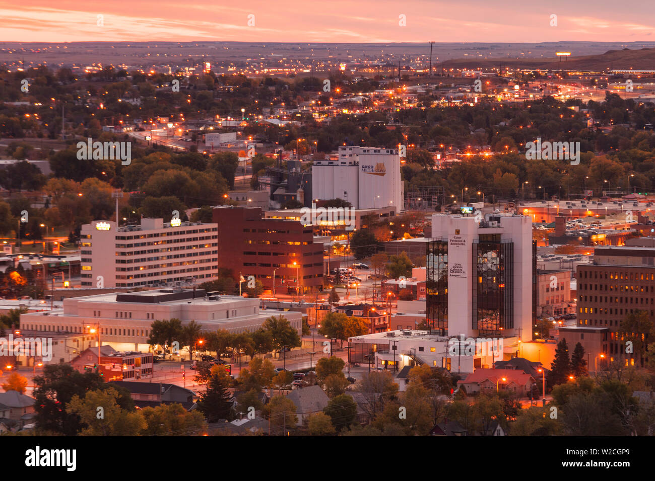 Stati Uniti d'America, Sud Dakota, Rapid City, vista in elevazione dello skyline Foto Stock