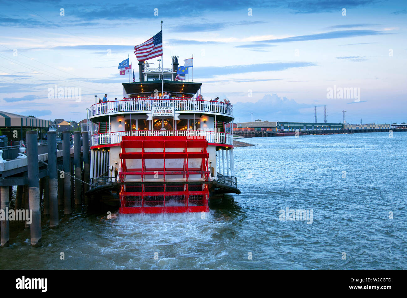 In Louisiana, New Orleans, Natchez Steamboat, fiume Mississippi Foto Stock