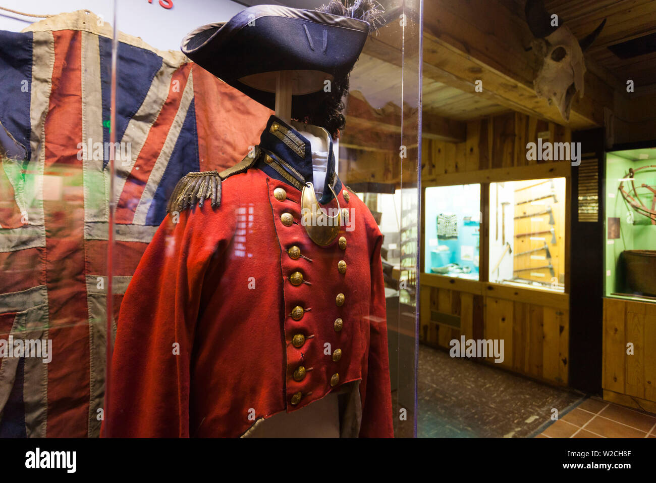 Stati Uniti d'America, Nebraska, Chadron, Museo del commercio di pellicce, inizi del XIX secolo British uniforme militare Foto Stock