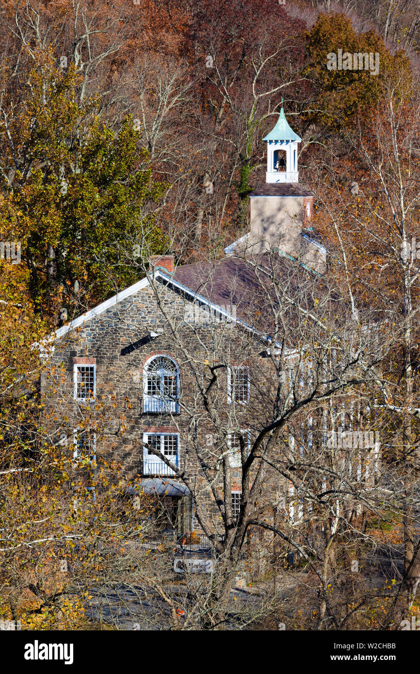 Stati Uniti d'America, Delaware, Wilmington, Hagley museo, sito del primo Du Pont gunpower fabbrica, vista in elevazione Foto Stock