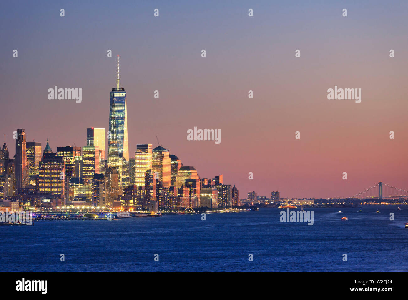 Stati Uniti d'America, New York New York City, Skyline di Manhattan dal New Jersey Foto Stock