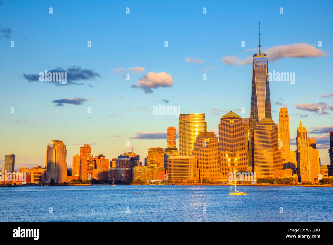 Stati Uniti d'America, New York Manhattan, la parte inferiore di Manhattan e il World Trade Center, Freedom Tower Foto Stock