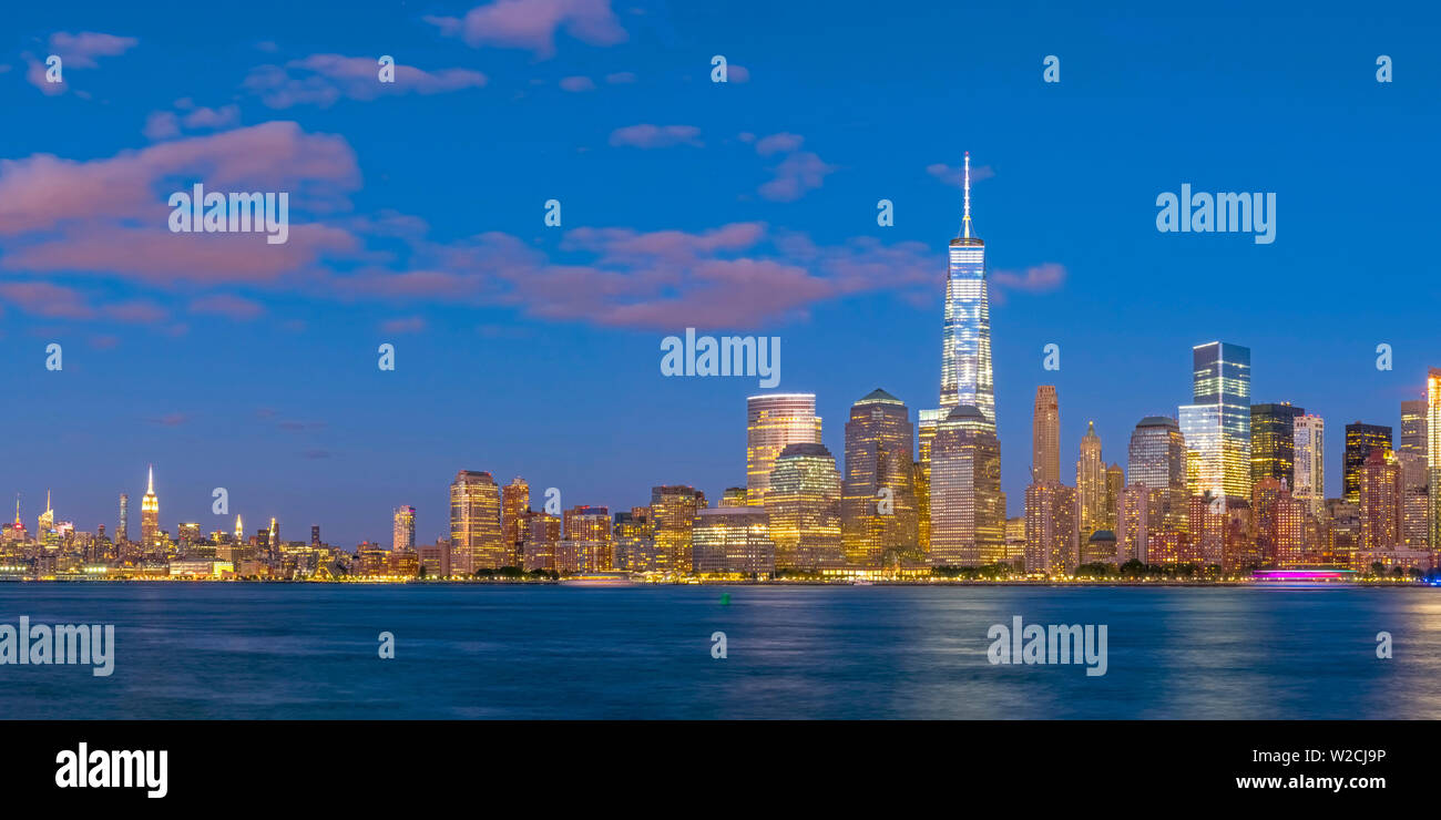 Stati Uniti d'America, New York Manhattan, la parte inferiore di Manhattan e il World Trade Center, Freedom Tower Foto Stock