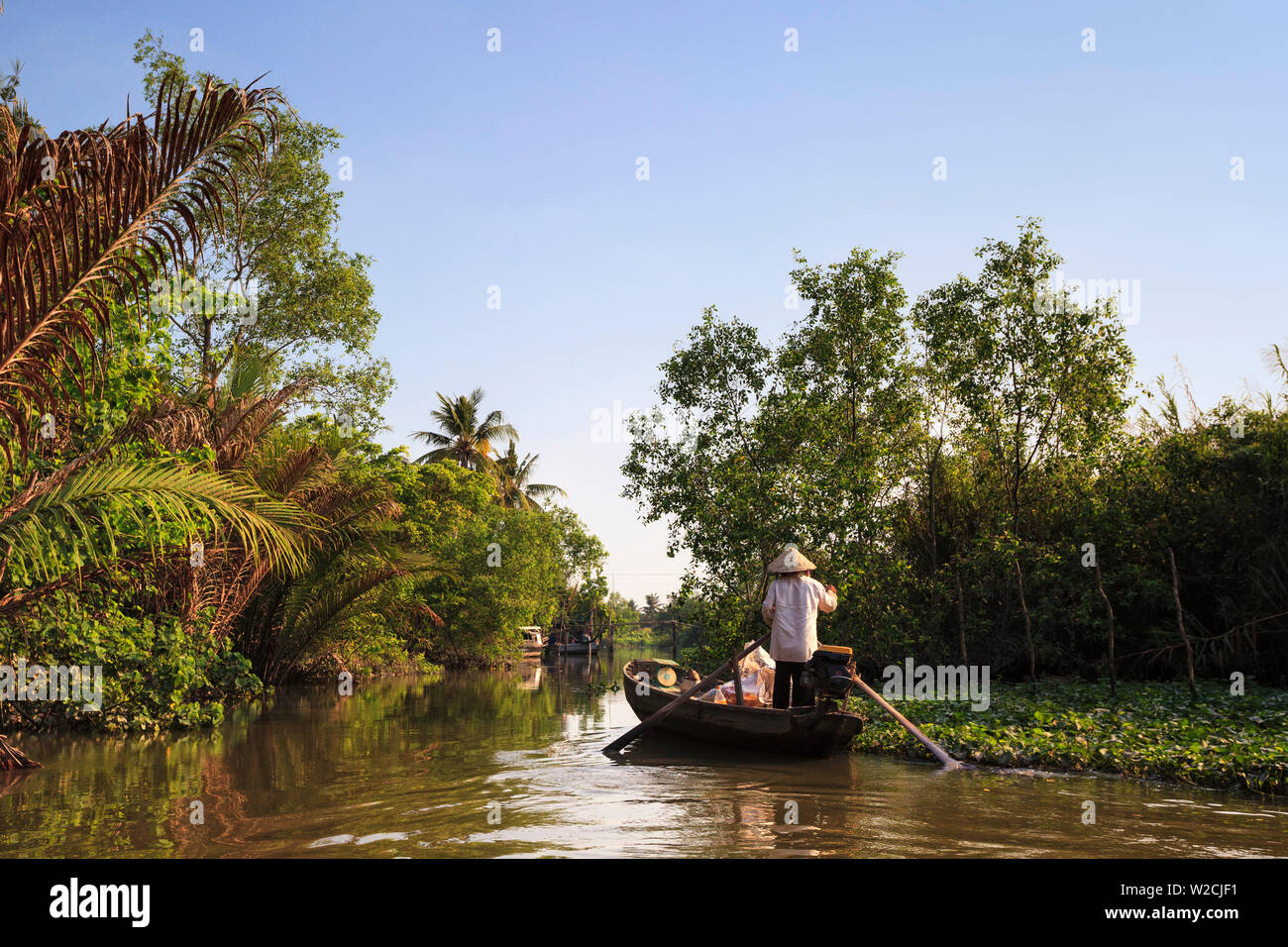 Il Vietnam, il Delta del Mekong, Can Tho, Canali in giro per la città Foto Stock