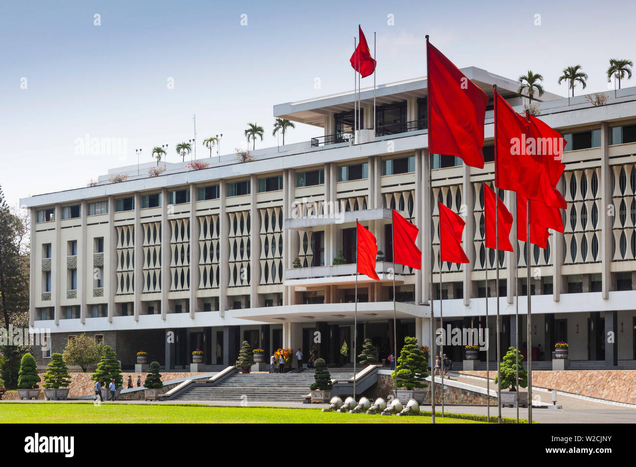 Il Vietnam, Ho Chi Minh City, il Palazzo della Riunificazione, ex sede del sud del governo vietnamita, esterna Foto Stock