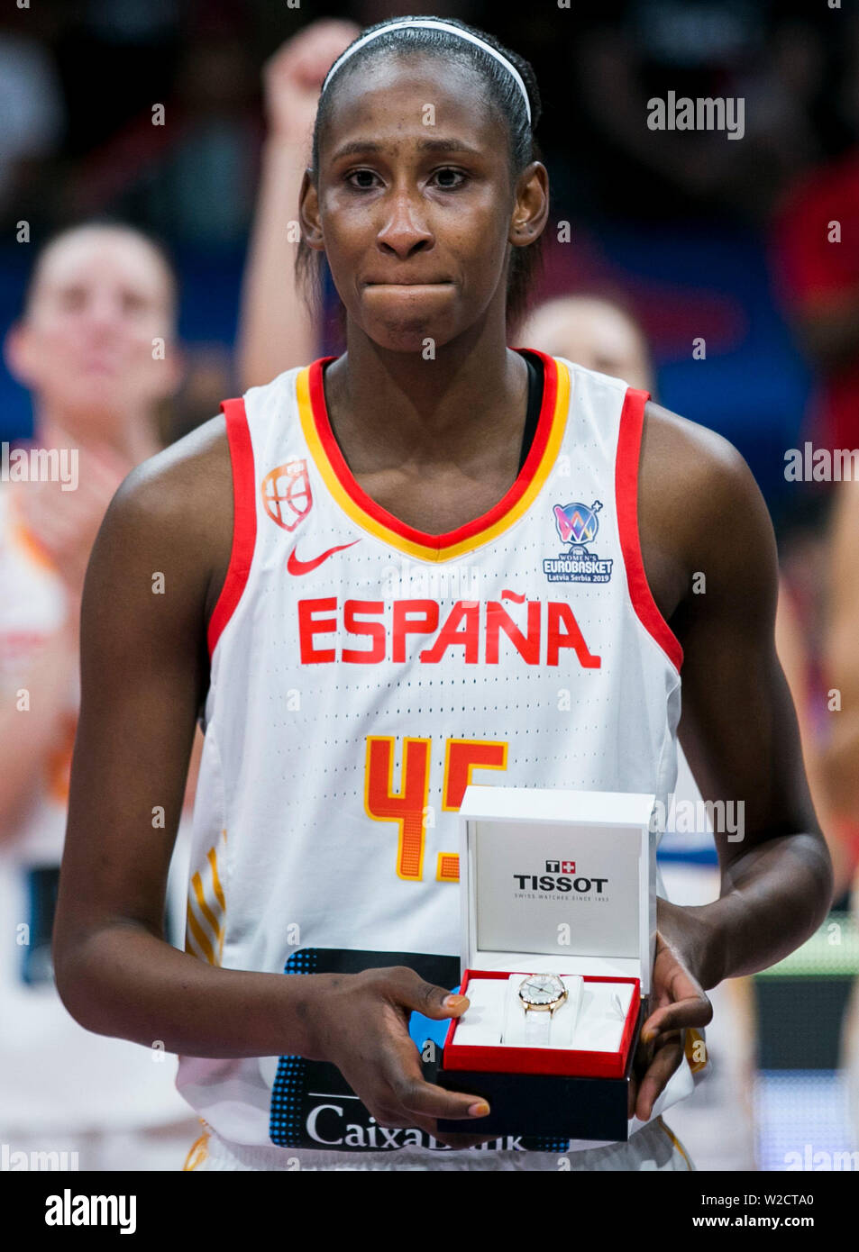 Astou Ndour di ESP è parte di tutto il team di star e MVP della Fiba donna Eurobasket 2019 Foto Stock