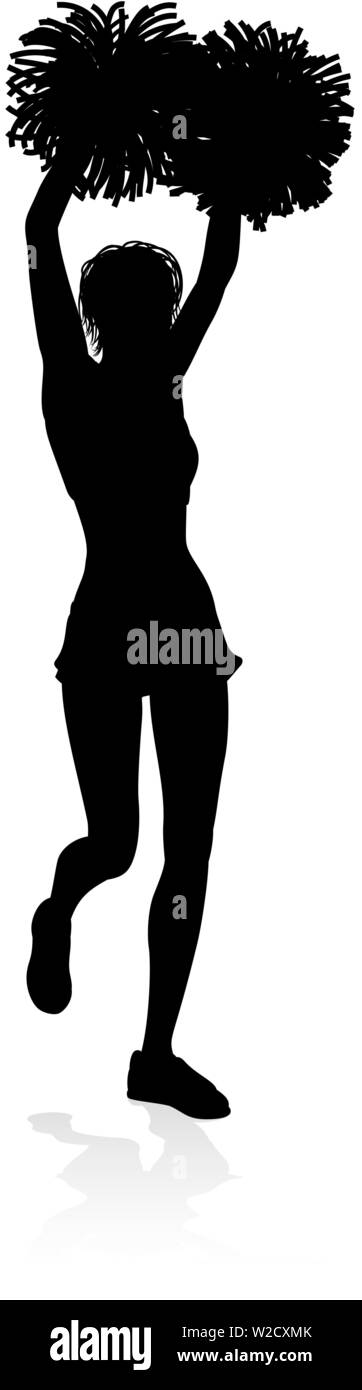 Cheerleader Silhouette Illustrazione Vettoriale