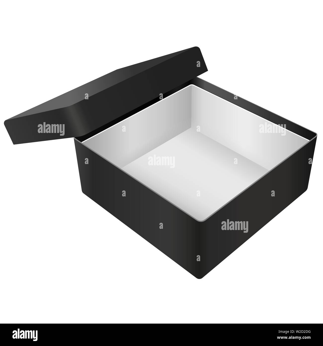 Confezione regalo. Realistica di cartone nero mock up Illustrazione Vettoriale