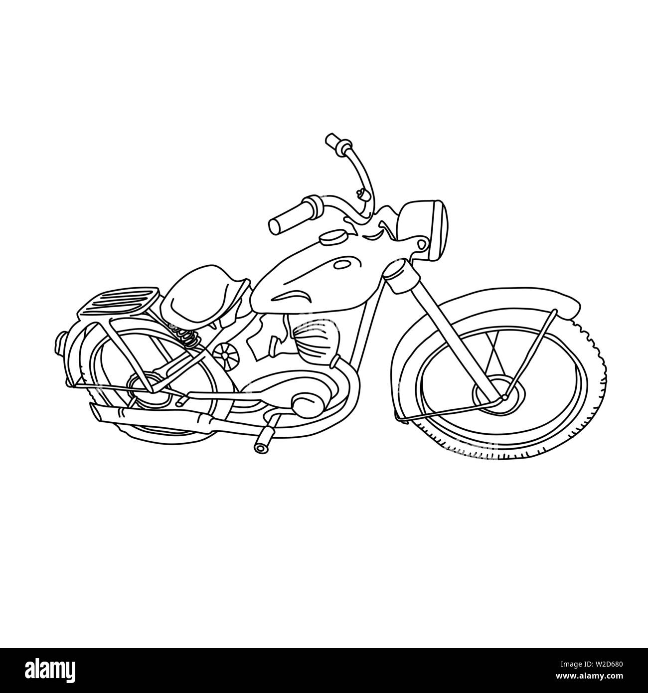 Schizzo di scooter. Stampa Bike. Vettore illustrazione semplice. Illustrazione Vettoriale