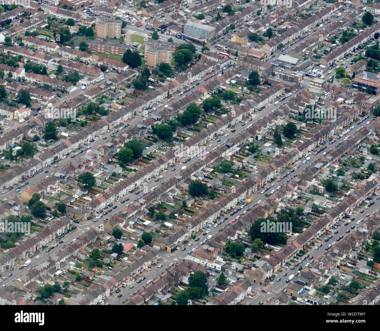 Vista aerea del carter, East London, Regno Unito Foto Stock