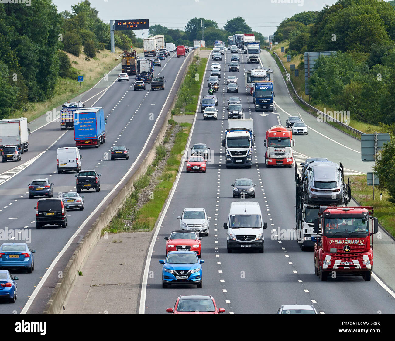 M18 Autostrada tra Rotherham & Sheffield South Yorkshire, nell'Inghilterra del Nord, Regno Unito Foto Stock