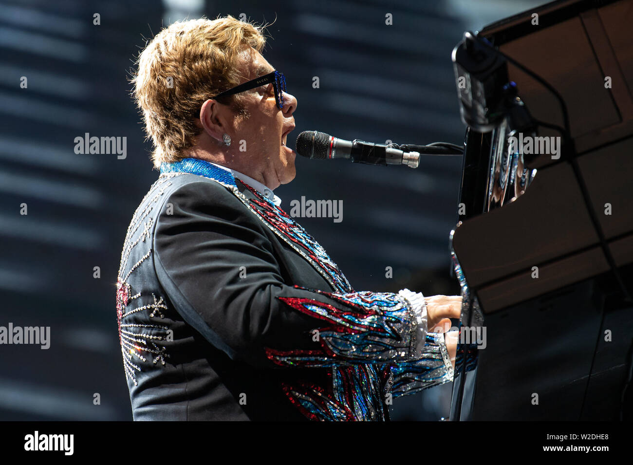 LUCCA, Italia. 07 luglio , 2019. Elton john live in concert . Stefano Dalle Luche / Alamy Live News. Foto Stock