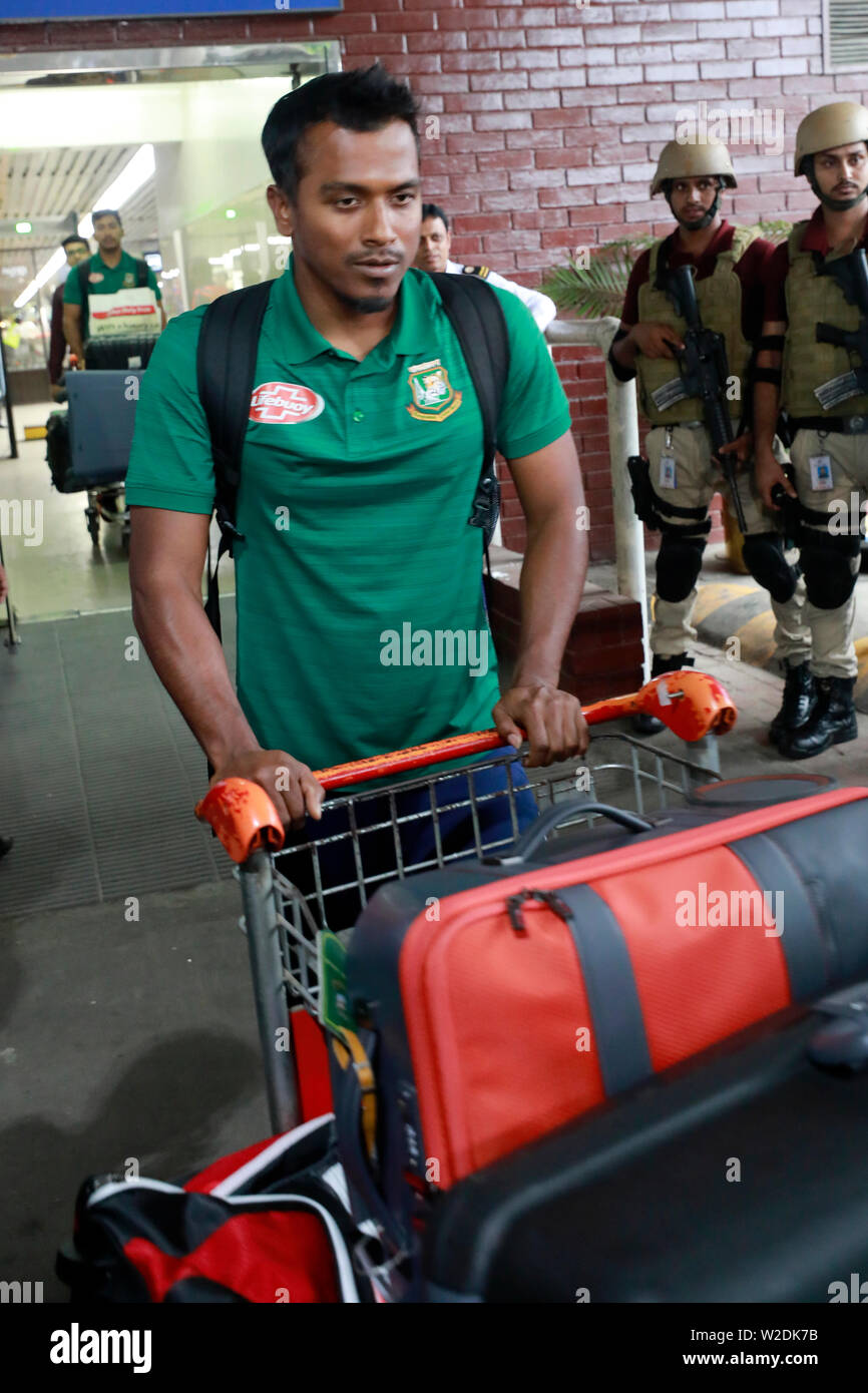 Dacca in Bangladesh - Luglio 07, 2019: Con la loro World Cup campagna in Inghilterra avvolto, il Bangladesh Cricket restituito a Dhaka Domenica. Foto Stock