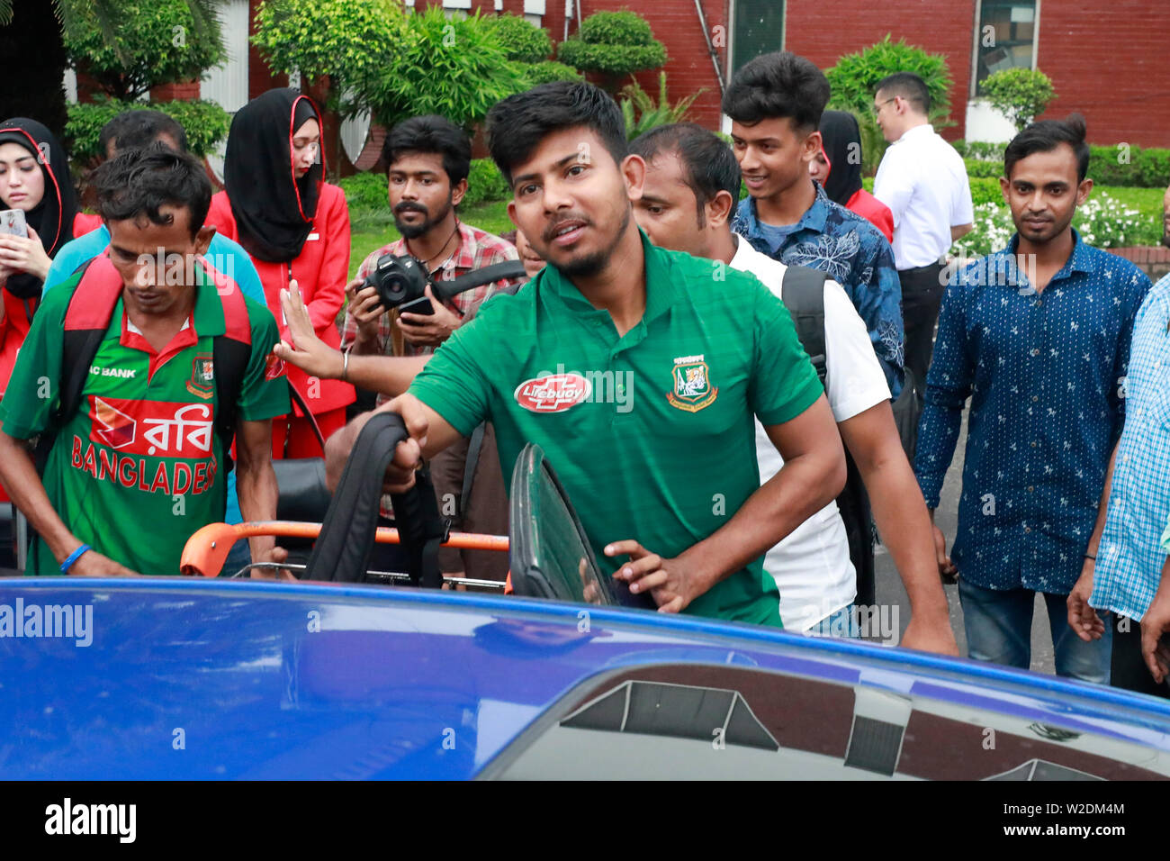 Dacca in Bangladesh - Luglio 07, 2019: Con la loro World Cup campagna in Inghilterra avvolto, il Bangladesh Cricket restituito a Dhaka Domenica. Foto Stock