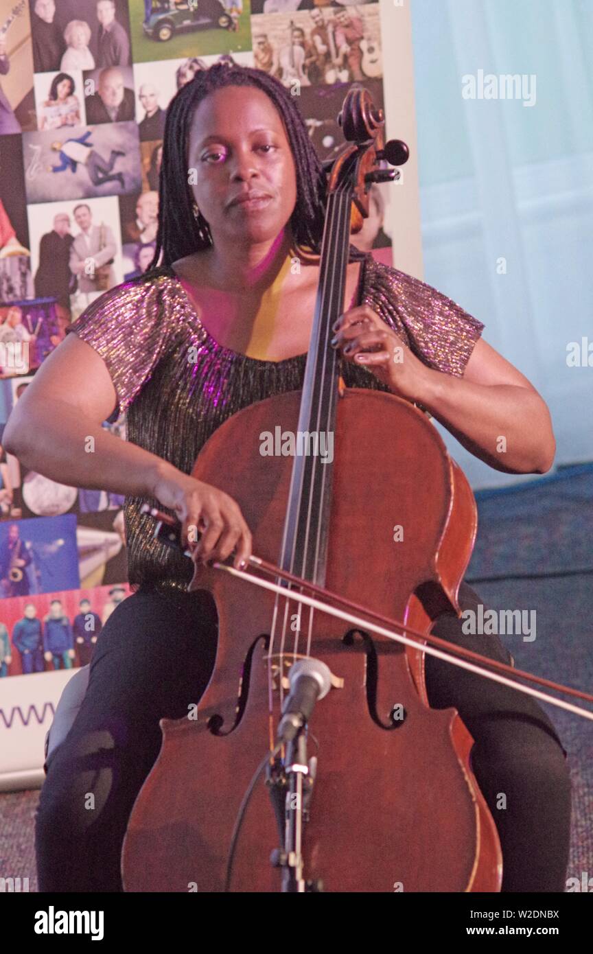 Jenny Adejayan, Watermill Jazz Club, Dorking, Surrey, 11 giugno 2019. Autore: Brian O Connor. Foto Stock