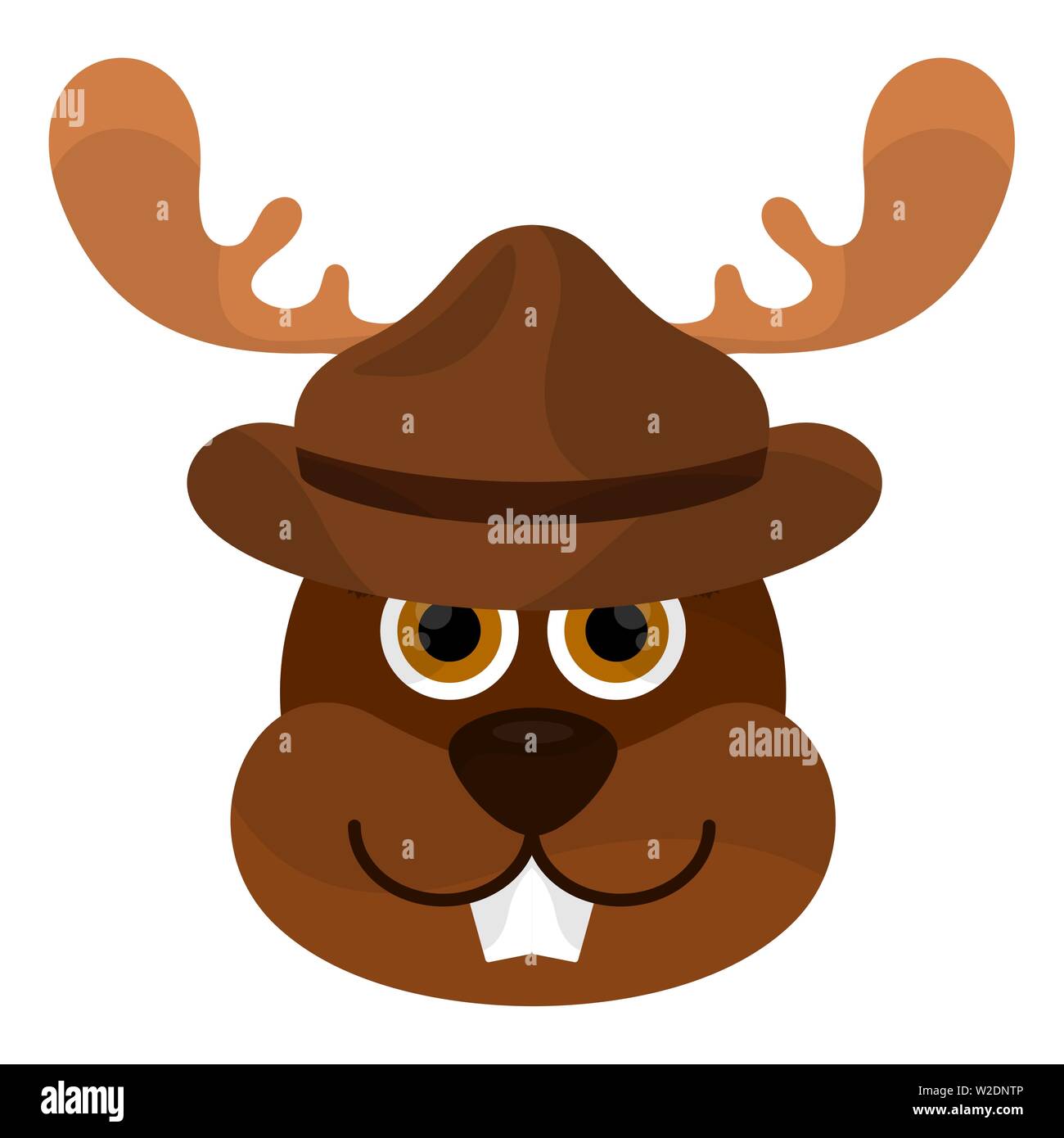Isolato beaver avatar con un cappello con corna di alce - Vettore Immagine  e Vettoriale - Alamy