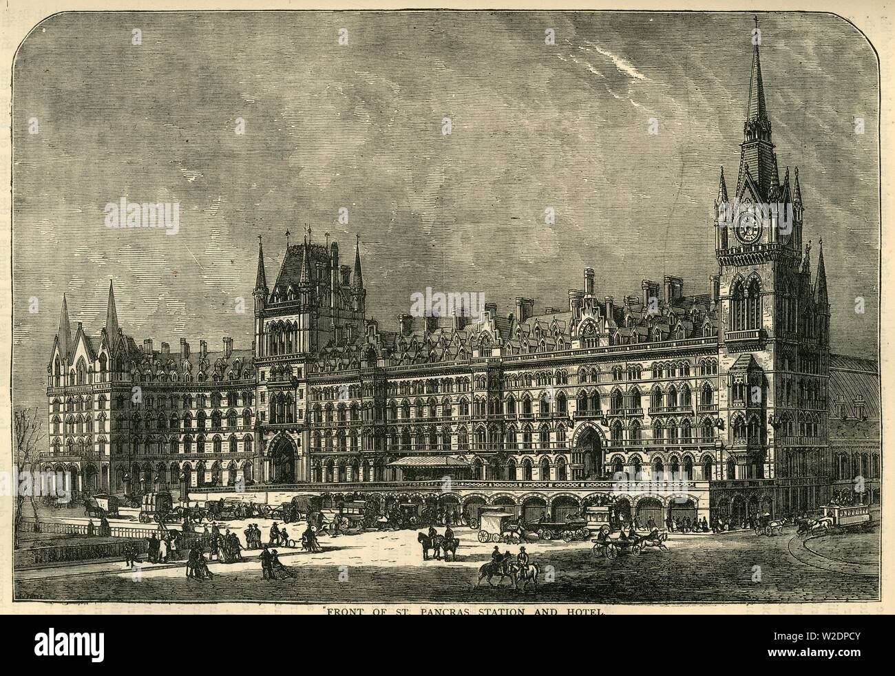 "Davanti la stazione di St. Pancras e Hotel', C1876. Creatore: sconosciuto. Foto Stock