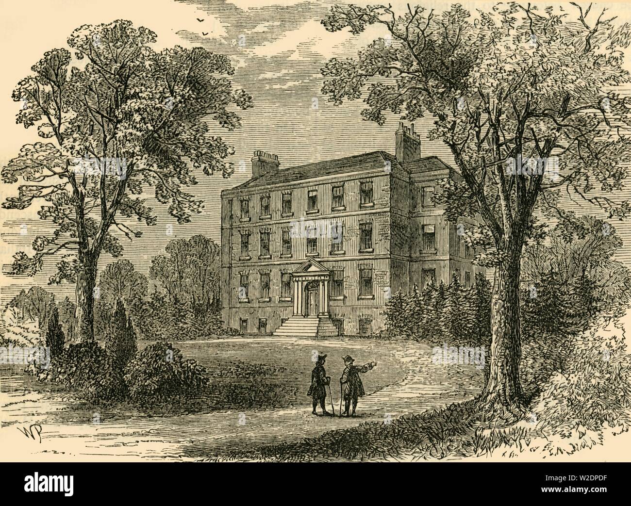 "Belsize House nel 1800', (c1876). Creatore: sconosciuto. Foto Stock