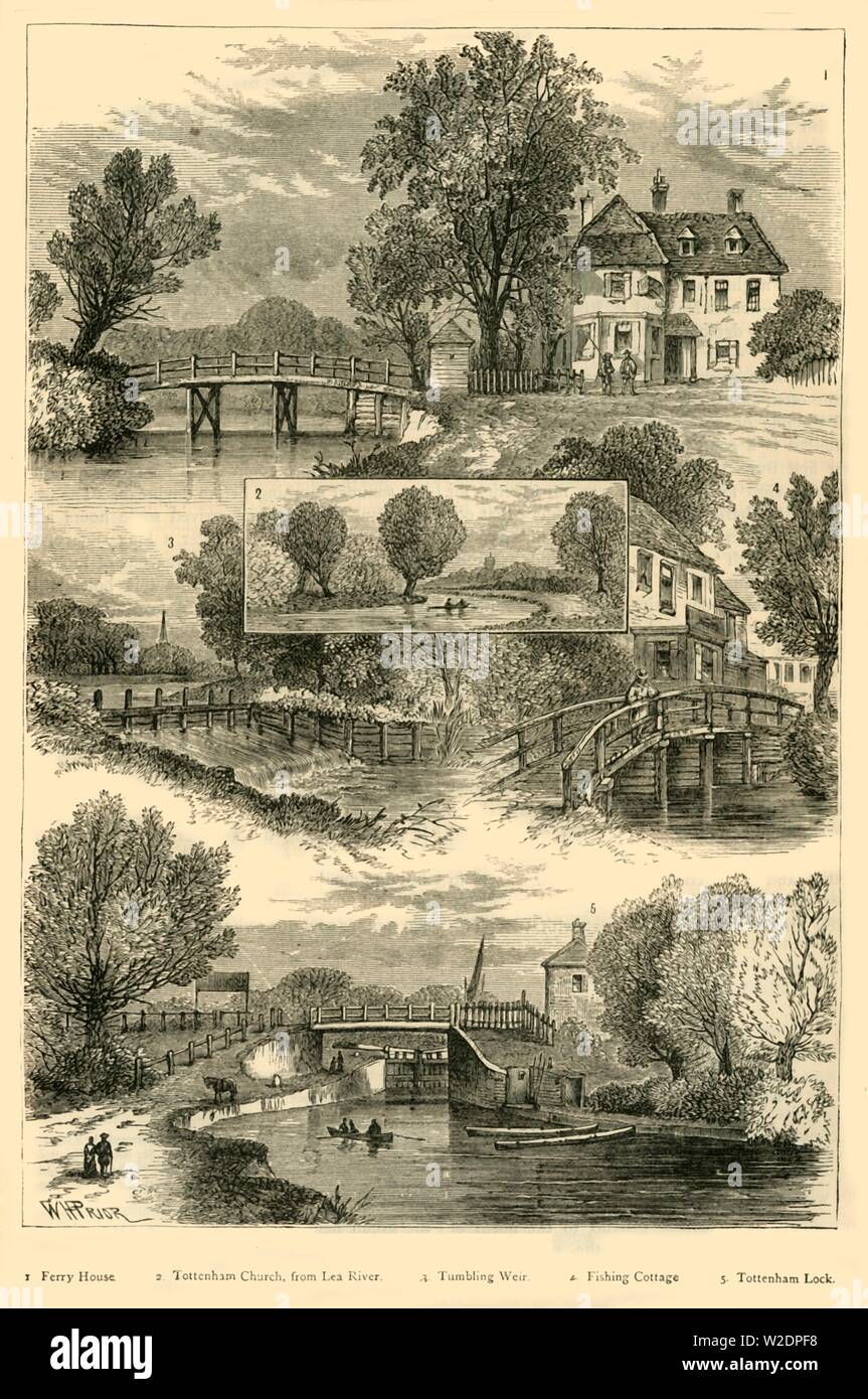 'Viste sul fiume Lea', C1876. Creatore: sconosciuto. Foto Stock