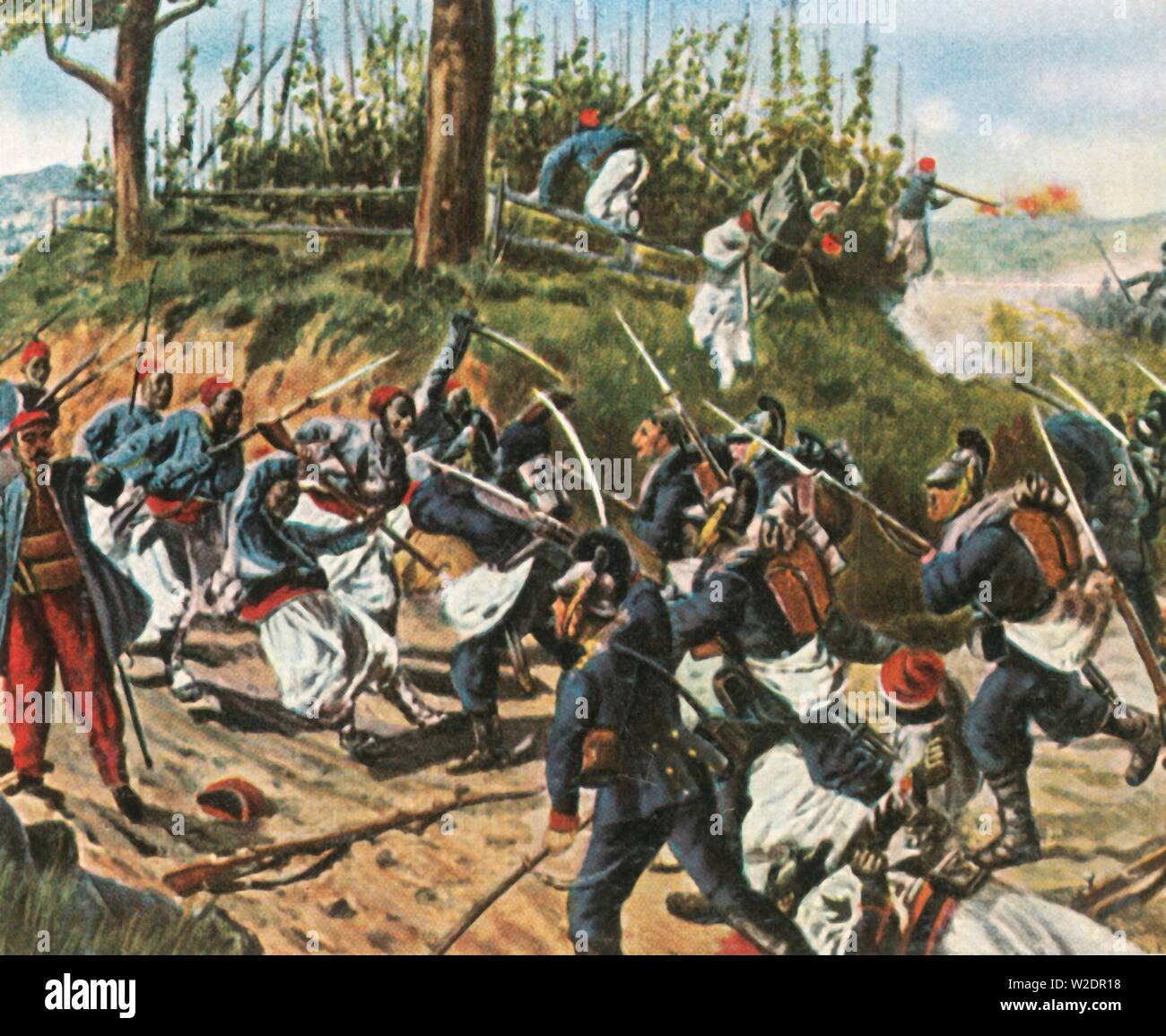 La bavaresi a Weissenburg, 4 agosto 1870, (1936). Creatore: sconosciuto. Foto Stock