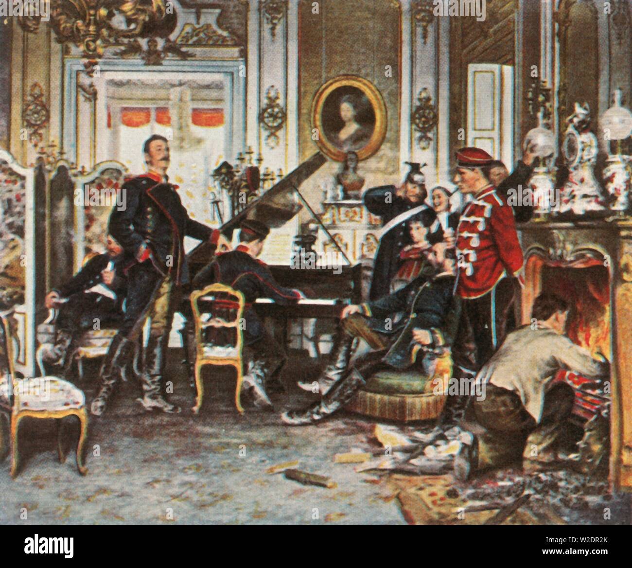 In truppe' quarti al di fuori di Parigi, 1870/71, (1936). Creatore: sconosciuto. Foto Stock