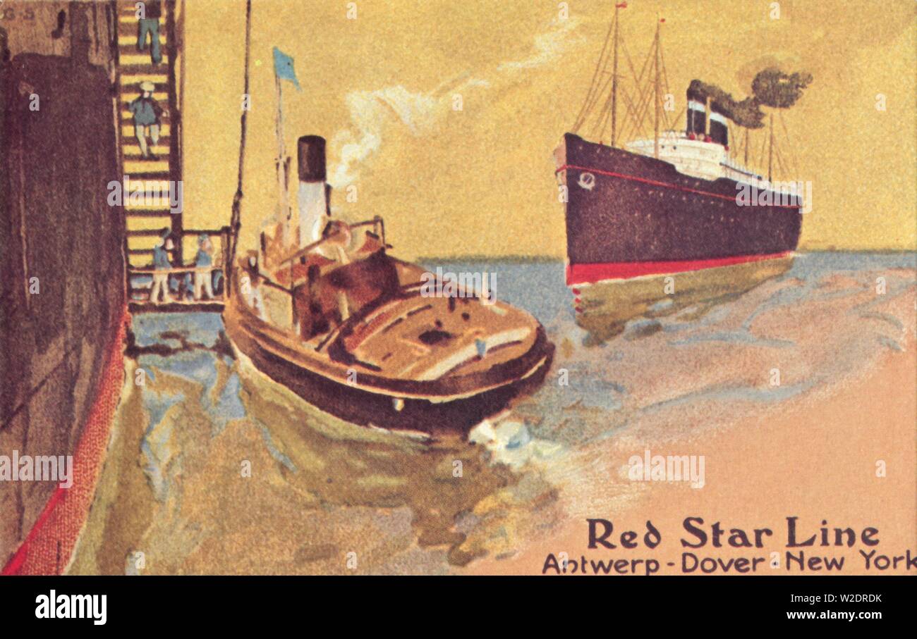 Red Star Line nave passeggeri e tenero, c1900. Creatore: sconosciuto. Foto Stock