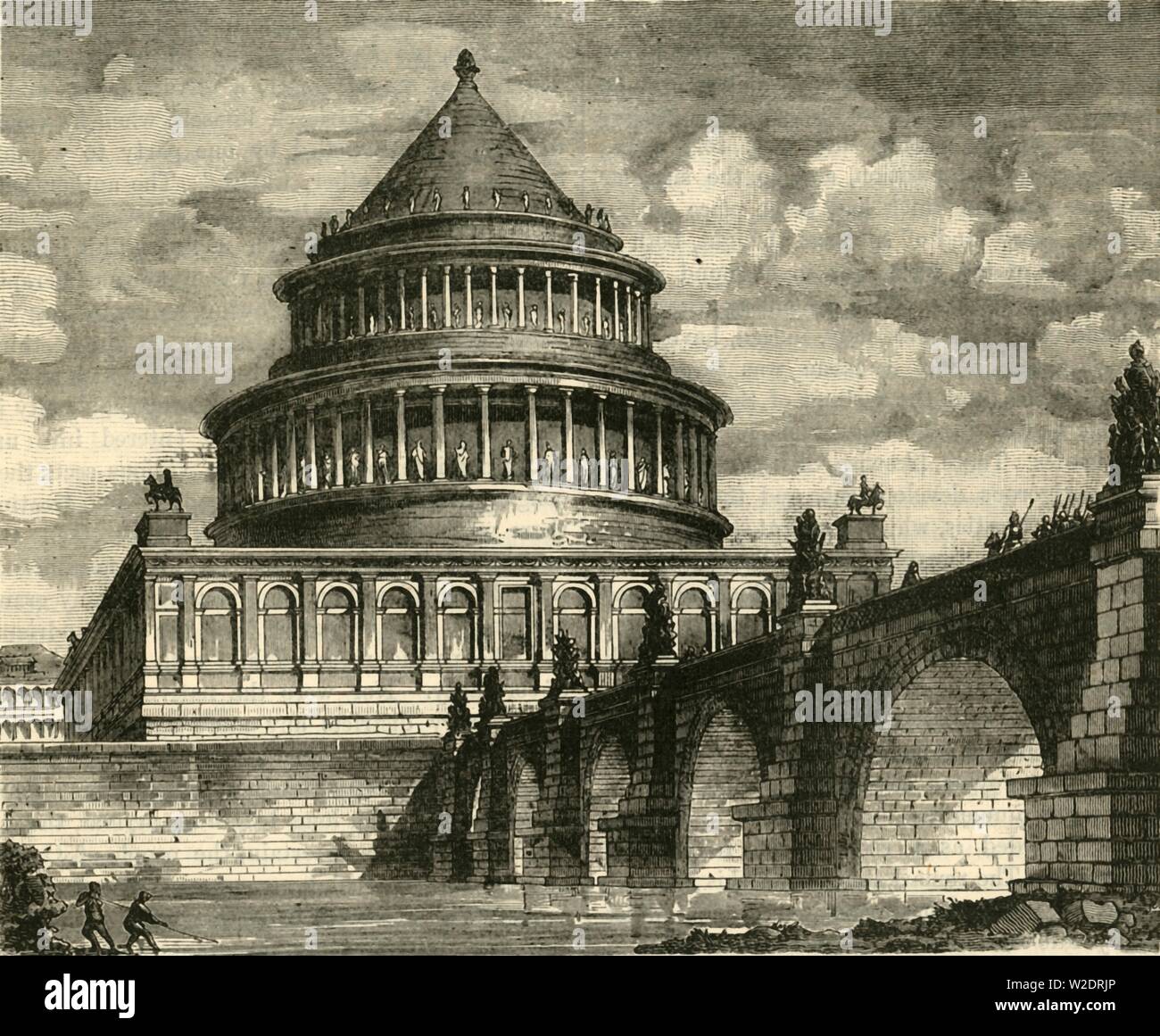 "Re-Construction del Mausoleo di Adriano, ora il Castello di Sant'Angelo', 1890. Creatore: sconosciuto. Foto Stock