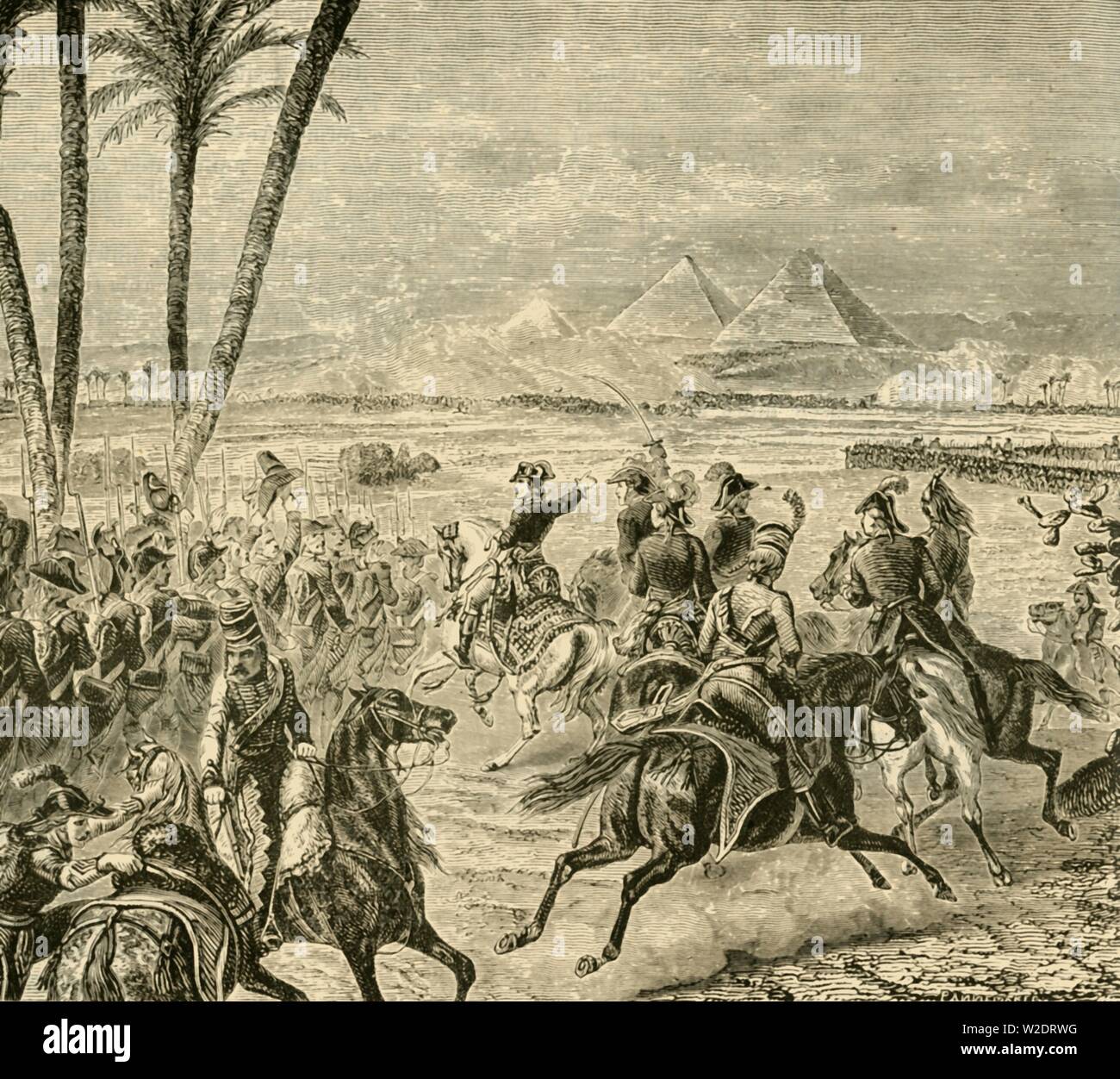 "La battaglia delle Piramidi', (1798), 1890. Creatore: sconosciuto. Foto Stock