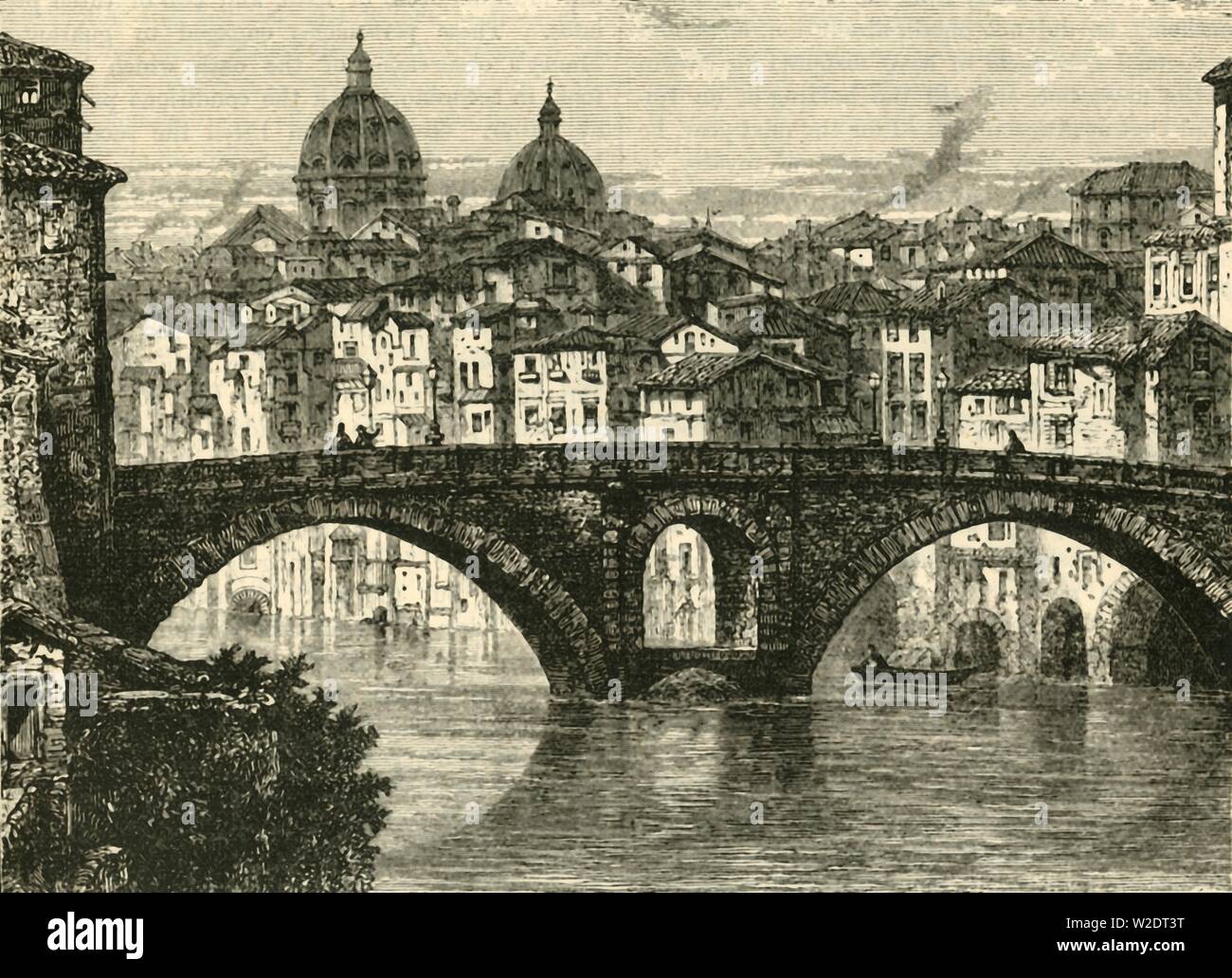 " Il Ponte Fabrician, Roma, 1890. Creatore: sconosciuto. Foto Stock