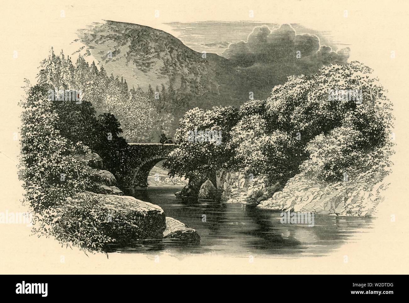 'Pont Aberglaslyn, il Galles del Nord', C1890. Creatore: sconosciuto. Foto Stock