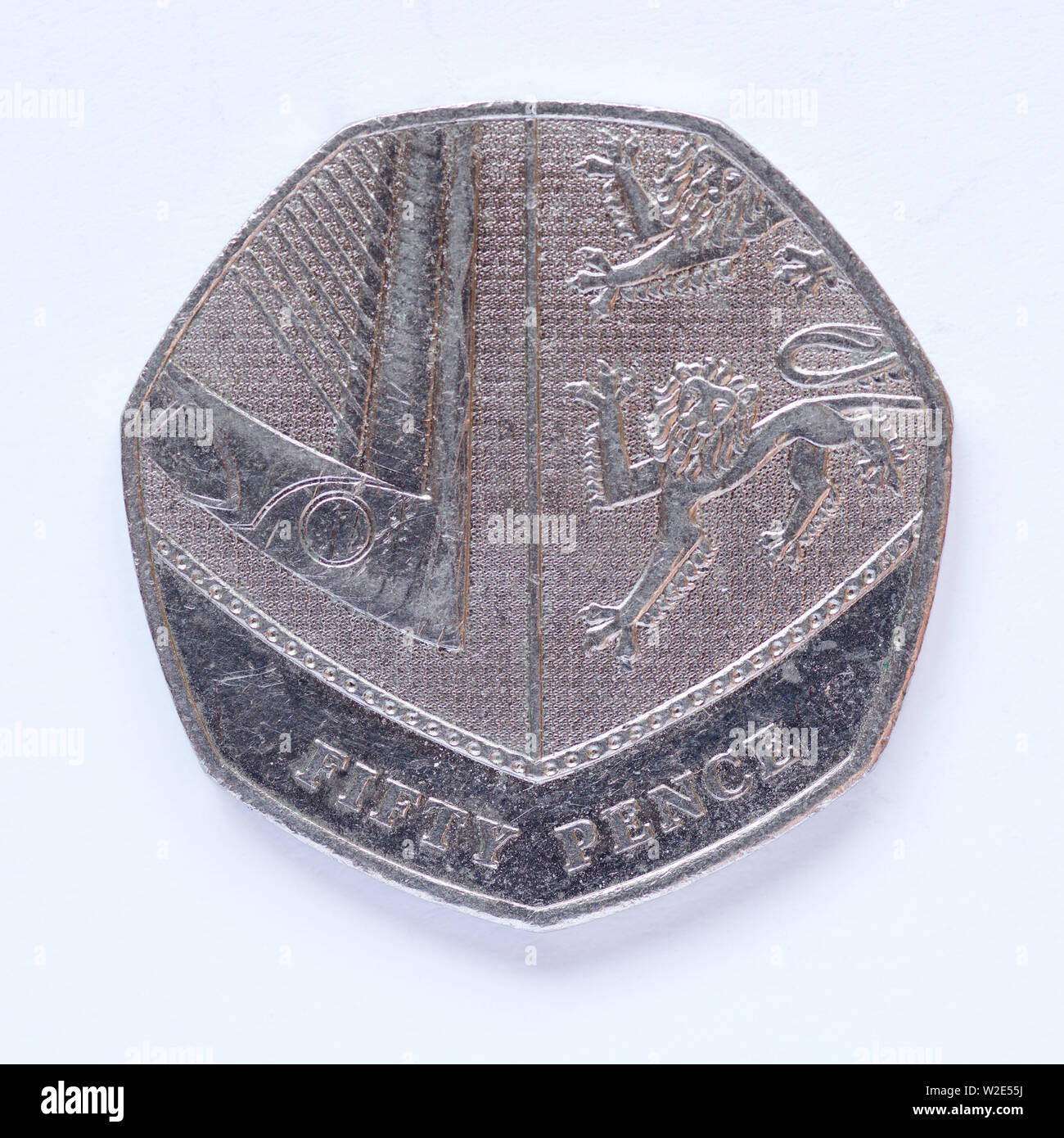 Regno Unito 50 pence Coin - 2015 Foto Stock