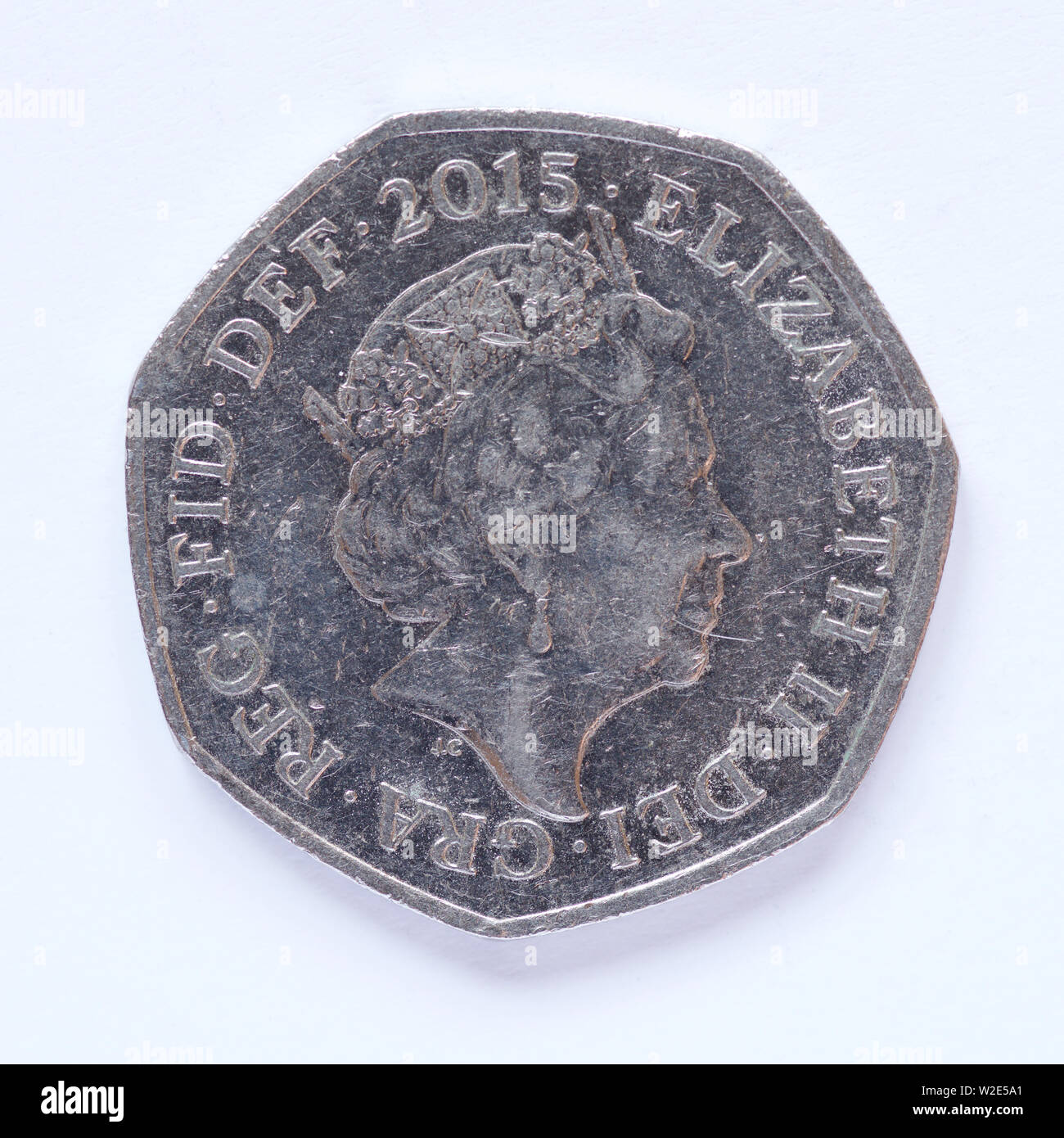 Regno Unito 50 pence Coin - 2015 Foto Stock