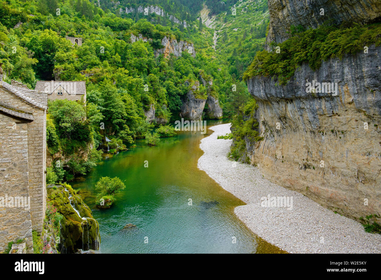 Saint-Geotrges-de-Levejac, comune Gorges du Tarn, dipartimento della Lozère, Occitanie, Francia. Foto Stock