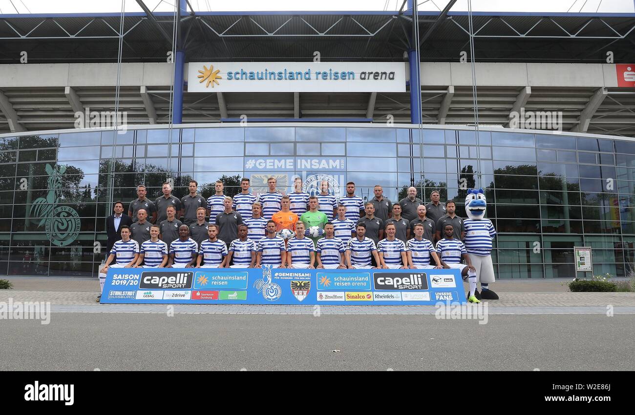 Firo: 08.07.2019 Calcio, 2019/2020 3.Bundesliga: MSV Duisburg opportunità fotografica Manschaftsfot, TEamfoto | Utilizzo di tutto il mondo Foto Stock