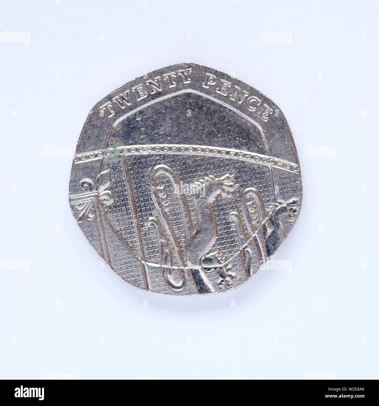 British 20 pence coin - 2015 Foto Stock