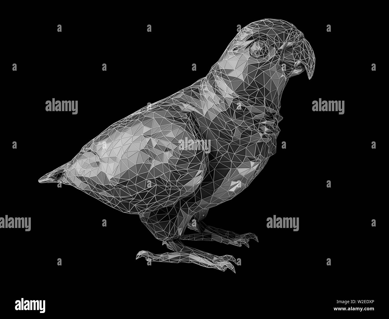 3d illustrazione di pappagallo Stile del poligono. Foto Stock