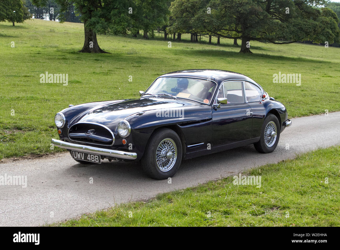 Motoring classics, historics, motori vintage e collezionismo 2019; Leighton Hall trasporti mostra, collezione di automobili e veicoli veterano dei tempi passati. Foto Stock