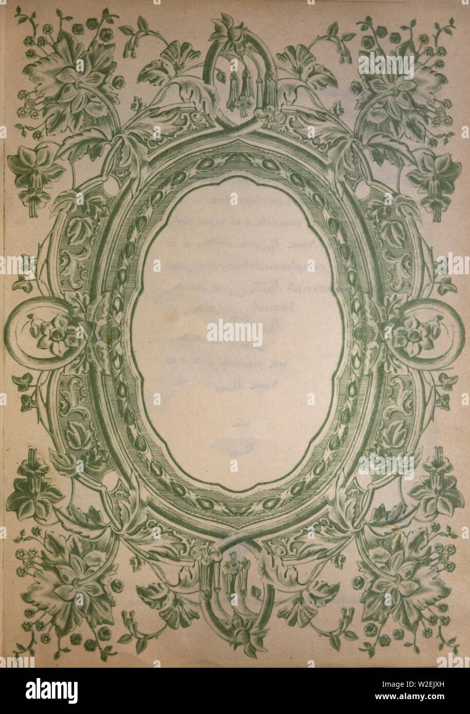 Cornice in stile barocco con lo spazio di testo, verde e giallo, modello grafico Foto Stock Cornice in stile barocco con lo spazio di testo, verde e giallo, modello grafico Foto Stock