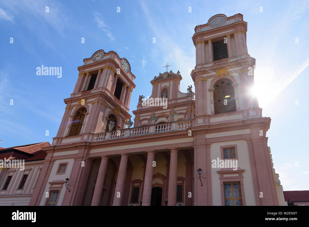 La Furth bei Göttweig: Abbazia di Göttweig, Chiesa abbaziale e il chiostro in Mostviertel, Niederösterreich, Austria Inferiore, Austria Foto Stock