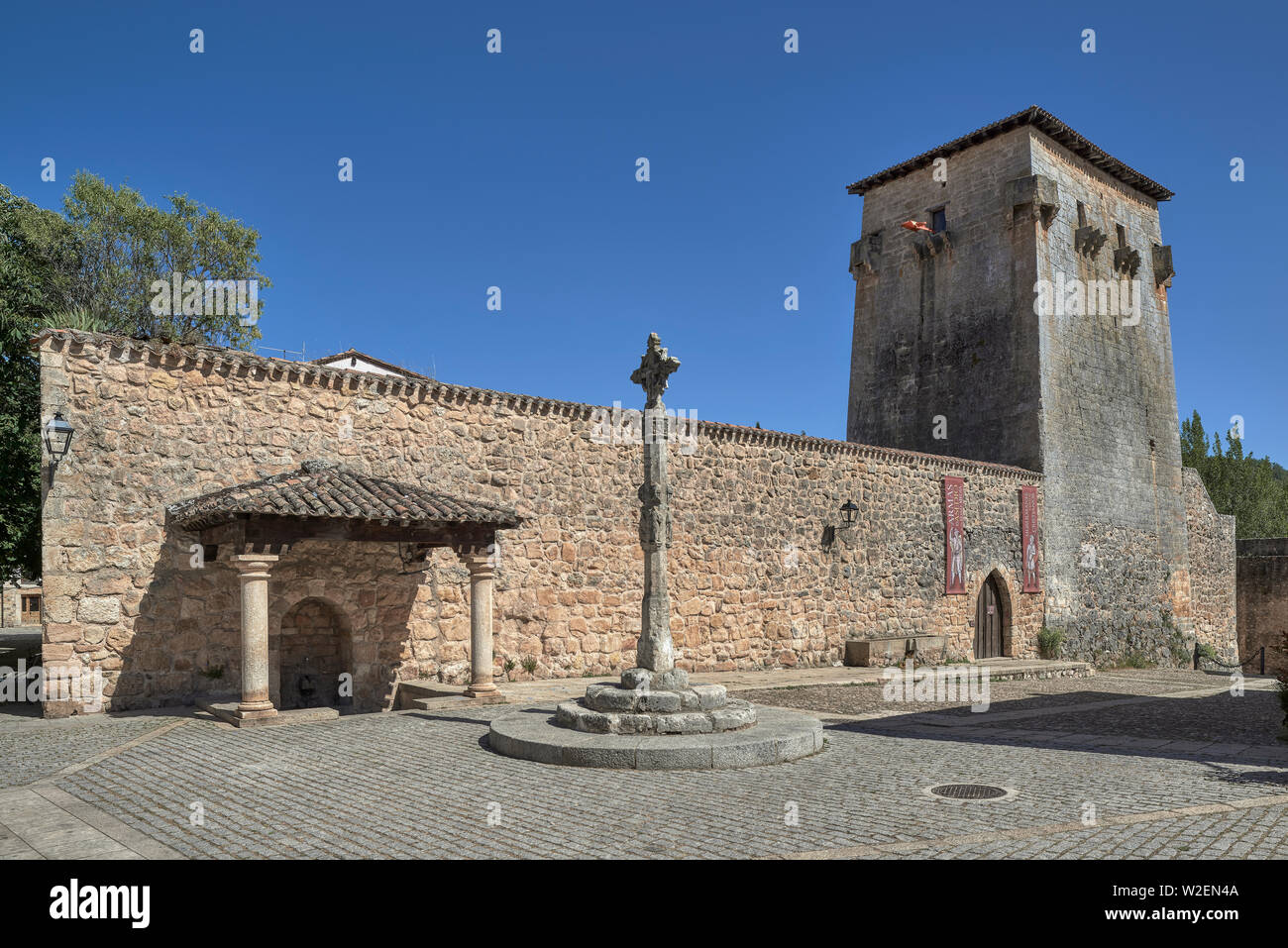 Torreón de Fernán González, aria medievale di Covarrubias conosciuta come la culla della Castilla, Burgos, Spagna, Europa Foto Stock