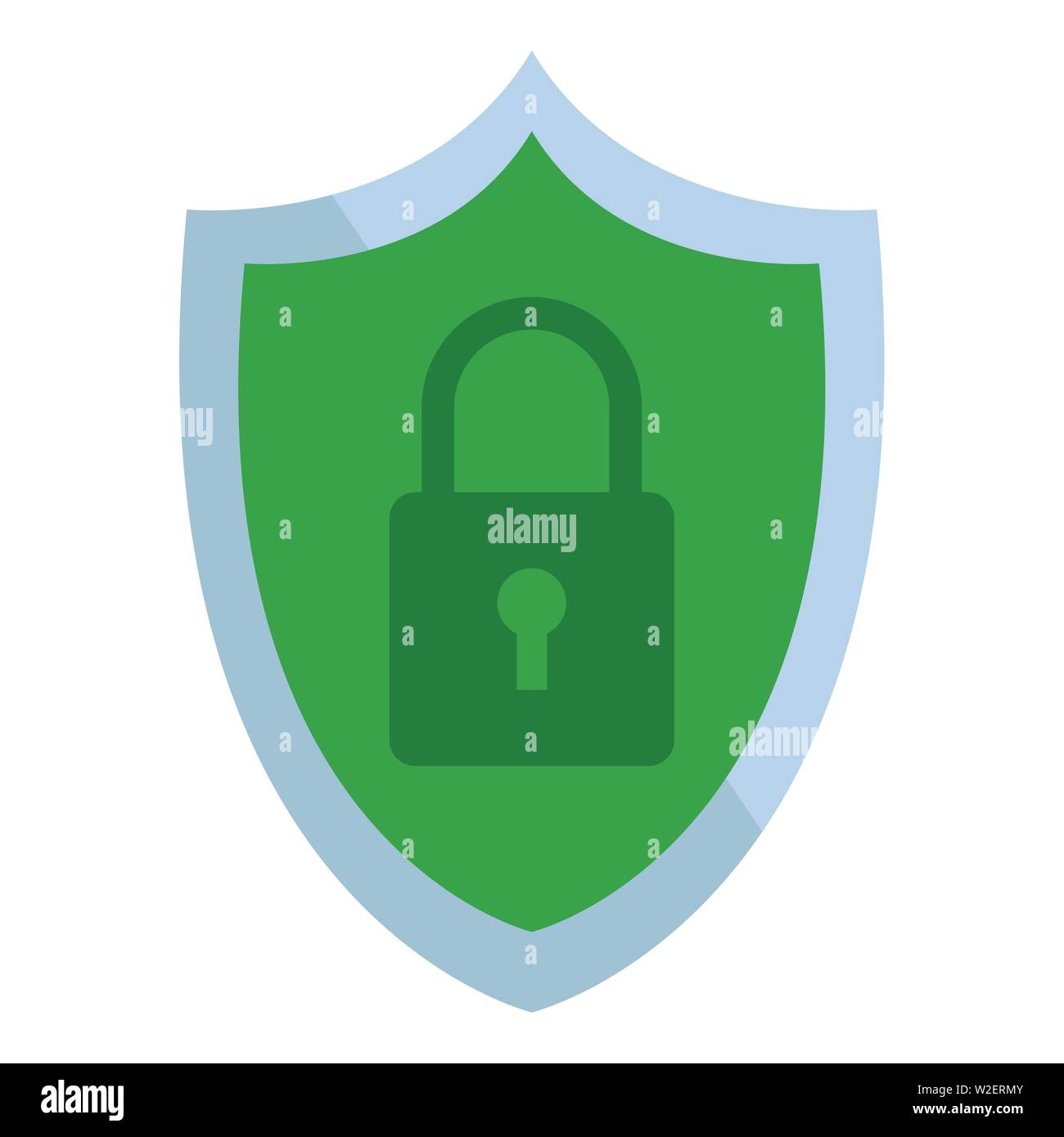 Scudo e lucchetto di sicurezza internet Illustrazione Vettoriale