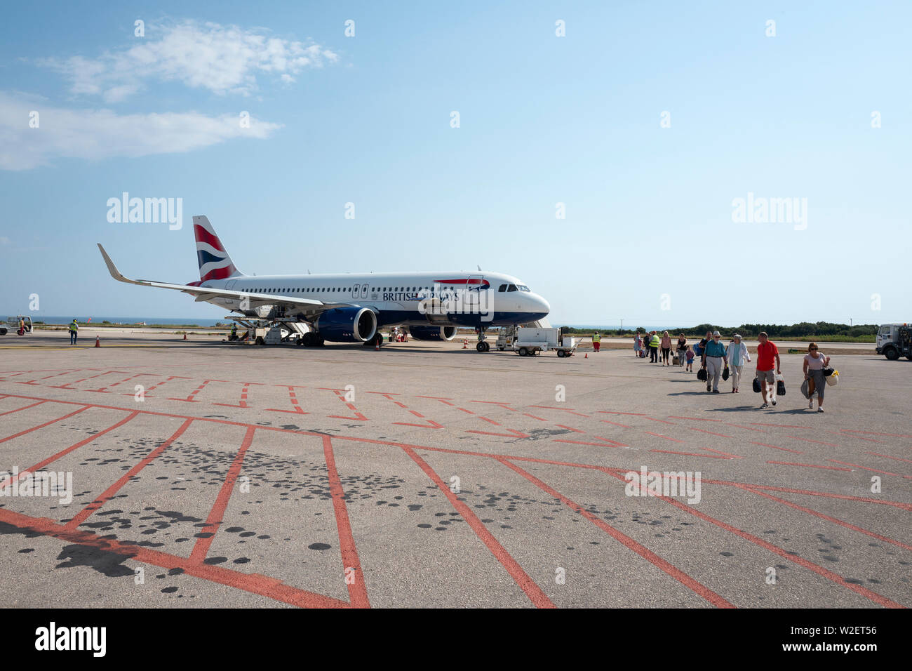 British Airways Airbus A320 all'aeroporto di Cefalonia Foto Stock