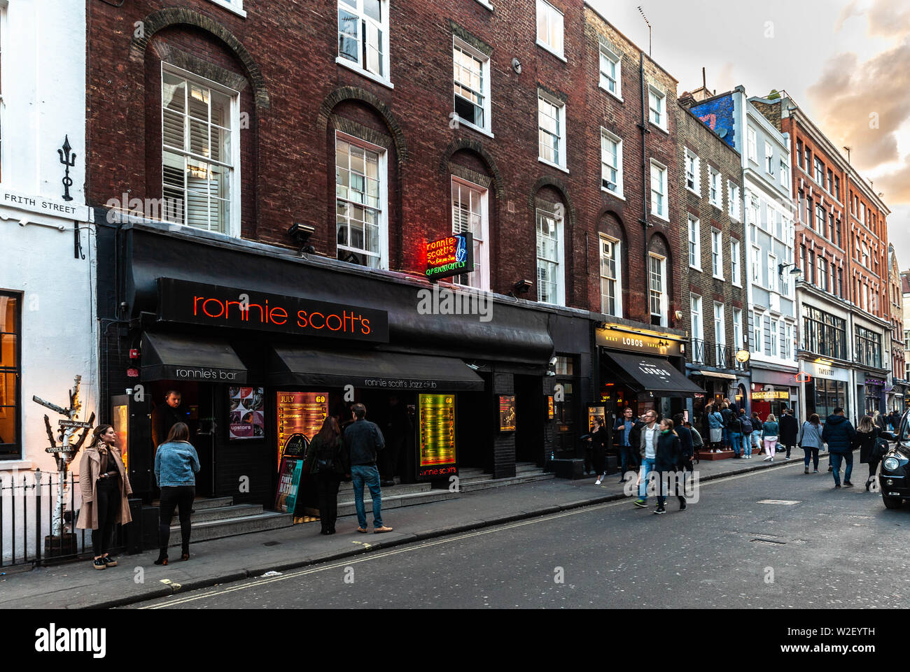 Ronnie Scott's Jazz Club, Frith Street, Soho, Londra, Inghilterra, Regno Unito. Foto Stock
