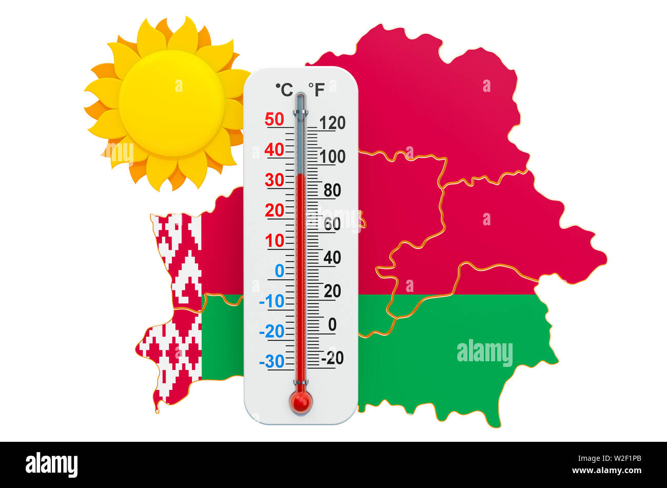 Calore in Bielorussia concetto. 3D rendering isolati su sfondo bianco Foto Stock