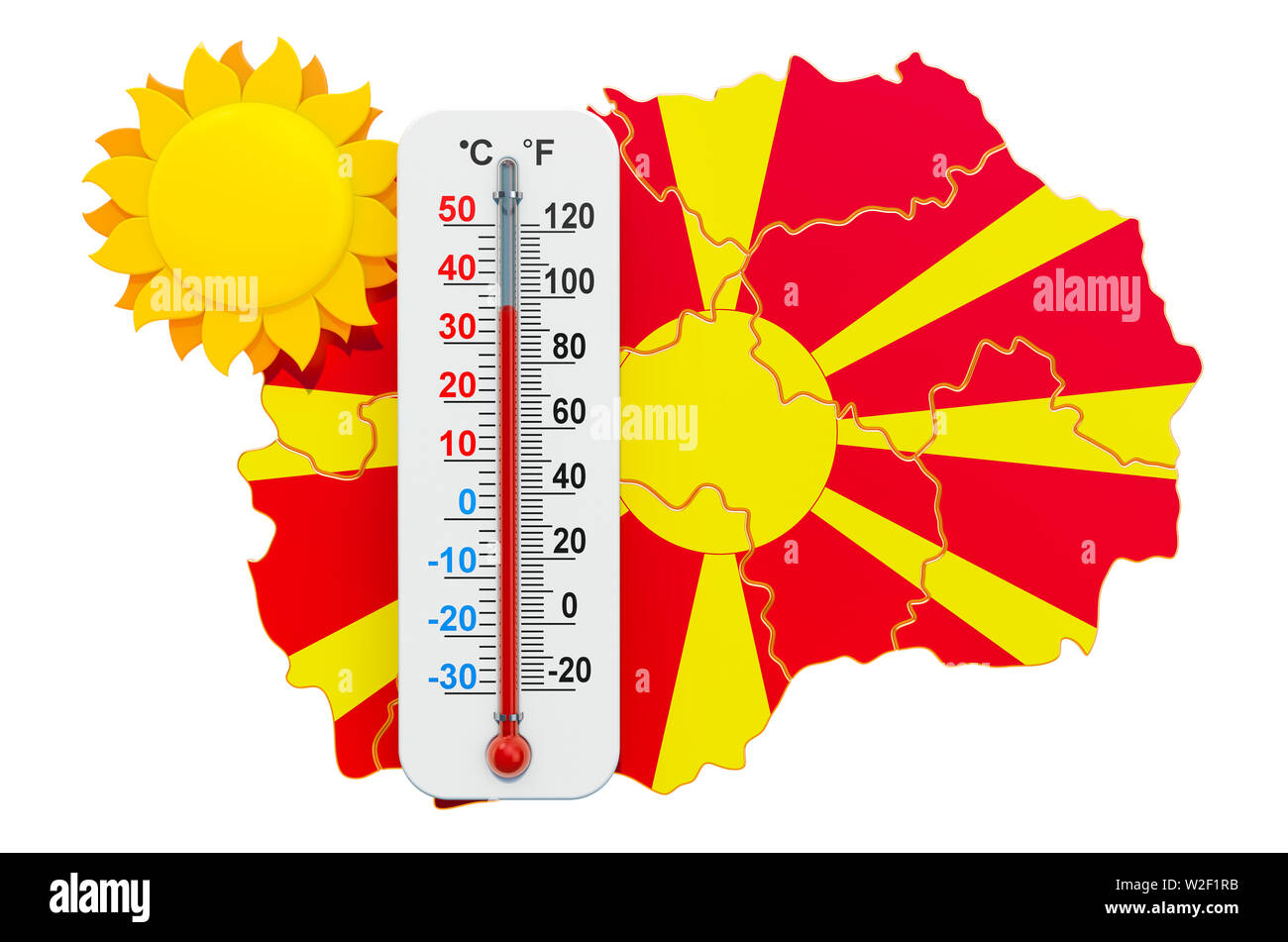 Calore in Macedonia concetto. 3D rendering isolati su sfondo bianco Foto Stock