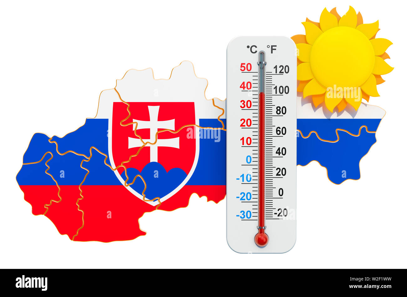 Calore in Slovacchia concetto. 3D rendering isolati su sfondo bianco Foto Stock