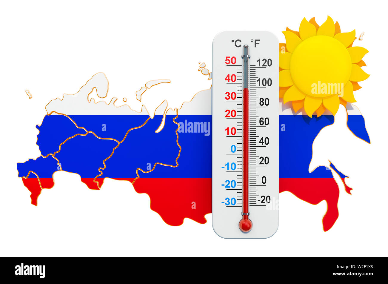 Calore in Russia concetto. 3D rendering isolati su sfondo bianco Foto Stock