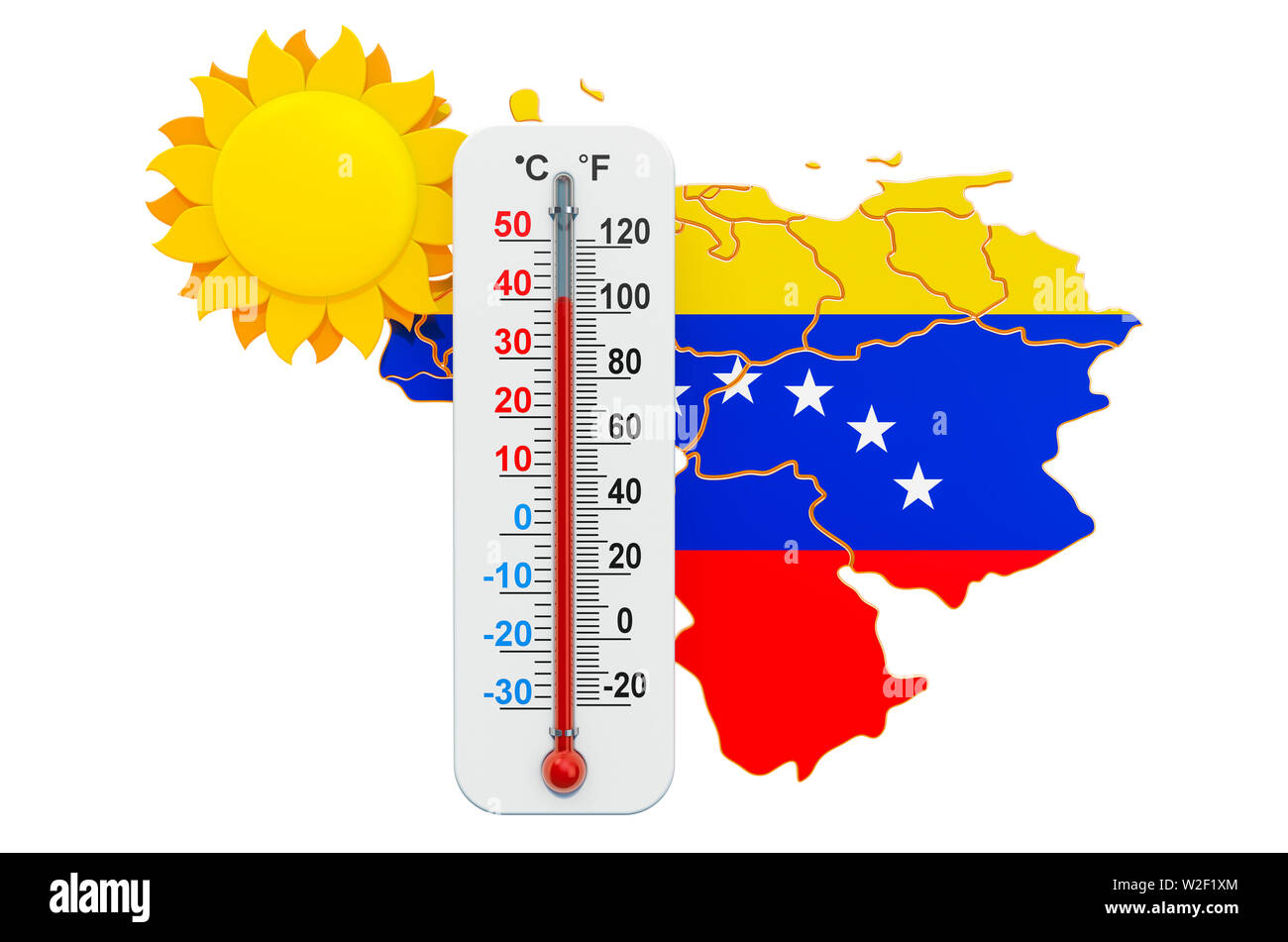 Calore in Venezuela concetto. 3D rendering isolati su sfondo bianco Foto Stock
