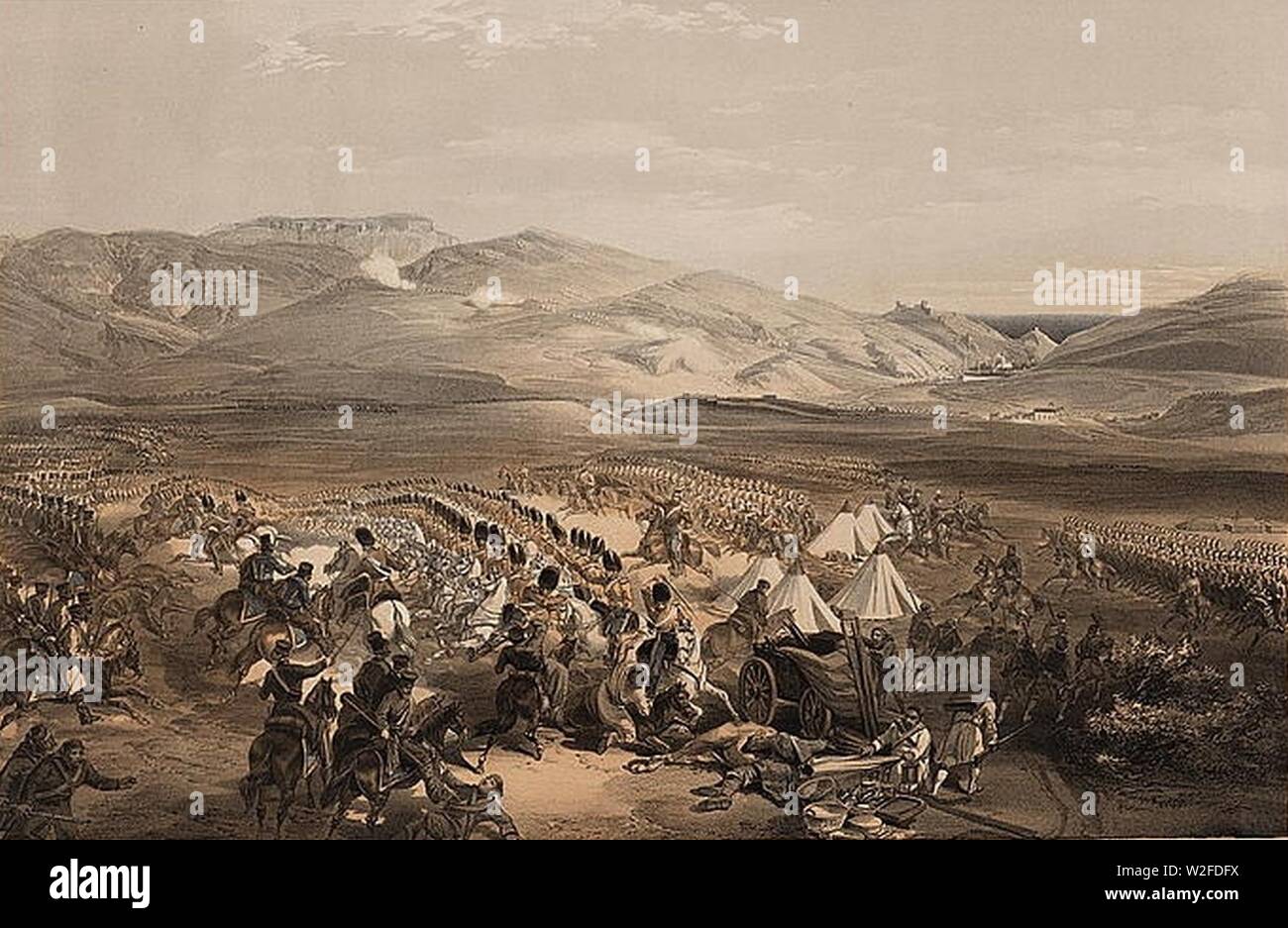 Carica della cavalleria pesante brigata xxv Octr. 1854. Foto Stock