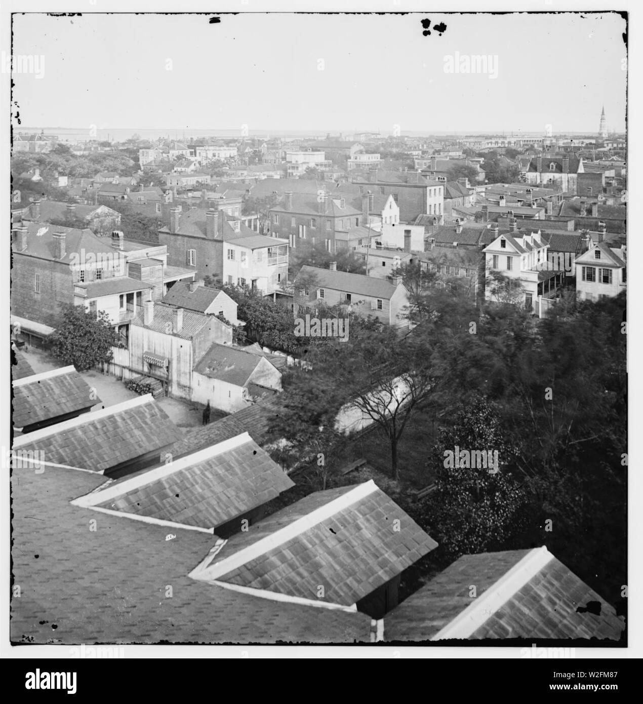 Charleston, Carolina del Sud. Vista di Charleston dal tetto dell'asilo orfani Foto Stock